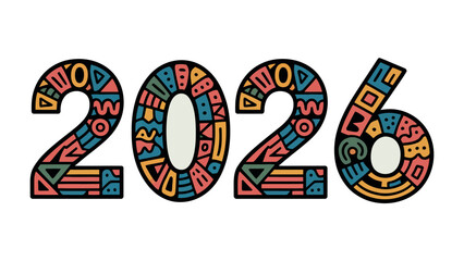 2026 Typography: A vibrant and colorful depiction of the year 2026, rendered in a bold and artistic typographic style, promising a future of innovation and progress.