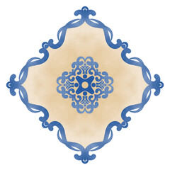 blue lace doily