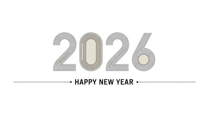 New Year 2026: A minimalist greeting for the upcoming year, showcasing the numerals 2026 alongside a message of seasonal joy.