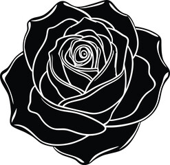 Single continuous line neon rose flower illustration