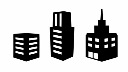 Sleek city skyline illustration showcasing modern architecture and urban development, ideal for real estate branding and city planning visuals in black