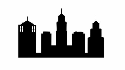 Obraz premium Dramatic black silhouette of a city skyline, perfect for urban development concepts and modern architectural design projects with a professional, sleek style