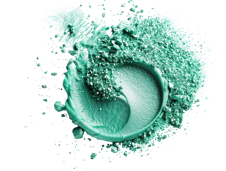 Fine green glitter particles swirl together, creating a shimmering effect on a transparent background. Ideal for use in crafts, digital designs, and festive decorations