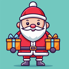 design logo vector icon mascot illustration cute santa claus christmas
