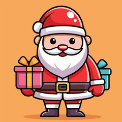design logo vector icon mascot illustration cute santa claus christmas