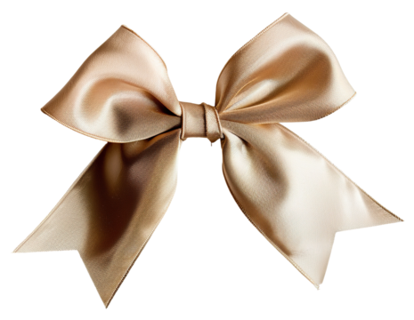 This luxurious gold bow features a reflective shine and is expertly cut out on a transparent background, perfect for elegant design and decoration needs, adding a touch of glamour