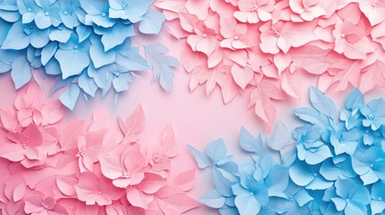 pink, blue, papercut, rose petals, abstract beautiful background, paper, paper cutout, white, illustration