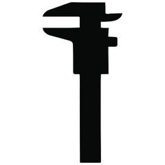 Caliper tool icon silhouette precision measuring instrument graphic isolated