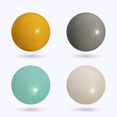 Set of multicolored vector spheres. Colorful vector balls, circles isolated on white background. eps 10