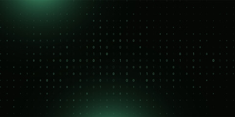 Vector digital code rain in a Matrix inspired futuristic style. High-tech backdrop with glowing binary characters. Binary Software Programming Code Background. Digital Data Technology Concept.