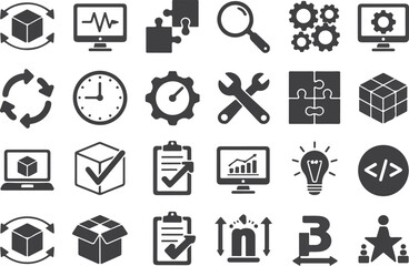 Icon set for business and technology