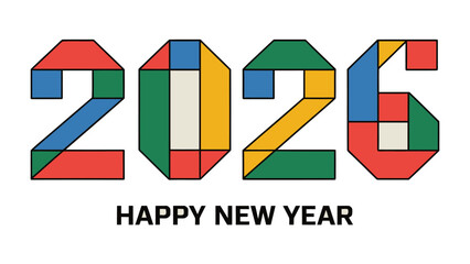 2026: A vibrant and modern design celebrates the dawn of the new year, filled with hope and excitement for the year ahead.