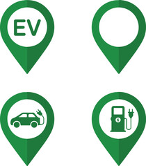 Ev charging station location pins