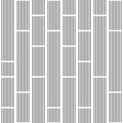 Vector seamless pattern with striped rectangles. Geometric stried seamless pattern. Black lines isolated on white background. Black and white vector pattern.