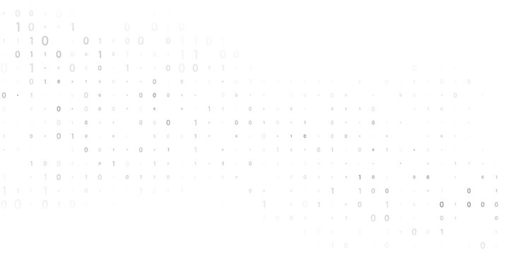 Binary flow. Digital data stream by grey ones and zeros. Minimal vector graphic pattern