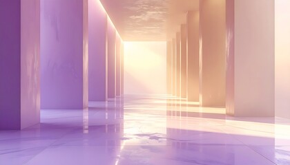 Ethereal corridor bathed in luminous light