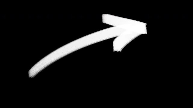 white chalk arrow animation transparent background 4K