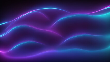 Abstract blue and purple neon waves digital landscape 4K 07