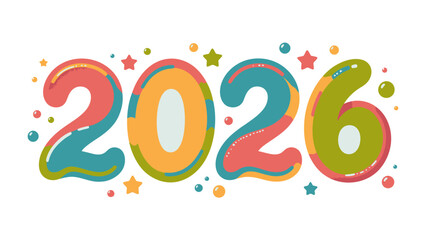 New Year 2026: A vibrant and colorful design celebrating the dawn of 2026, creating a sense of anticipation and hope for the coming year.