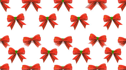  Christmas bow pattern with flat design, featuring vibrant red and green colors, and a minimalist aesthetic, the bows are stylized with png  transparent