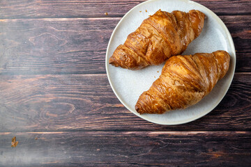 Fresh Croissant on a plate