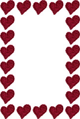 手刺繍のハートフレーム