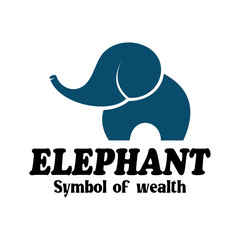A turquoise green elephant vector logo design. A simple and elegantly designed animal icon.