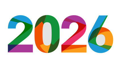 A Colorful Leap into the Future: A vibrant display of the year 2026, expressed with dynamic color gradients, is set against a clean backdrop, heralding an era of progress and innovation.