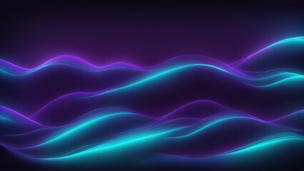 Abstract blue and purple neon waves digital landscape 4K 08