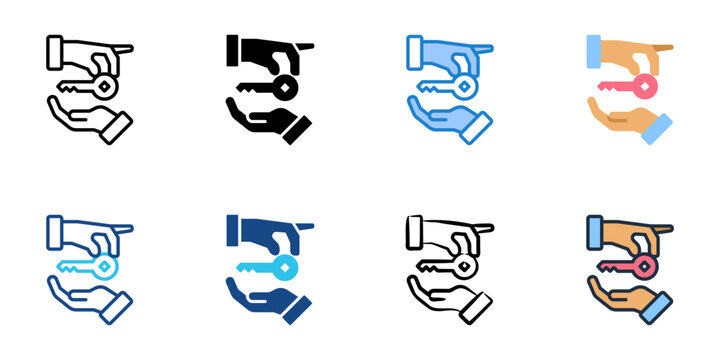 Valet parking icon set multiple style vector collection. Editable Stroke 

