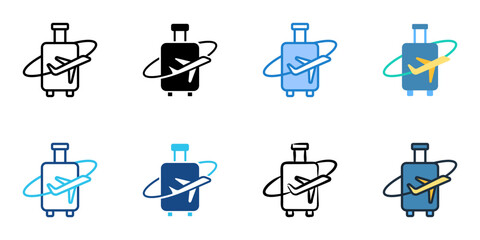 Obraz premium Travel agency icon set multiple style vector collection. Editable Stroke 