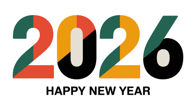 New Year 2026: A vibrant and colorful design wishing Happy New Year, heralding a future of potential and promise. 