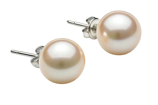 Elegant pearl stud earrings with secure backs, showcasing lustrous natural pearls and polished metal settings, perfect for sophisticated jewelry collections and gift ideas.