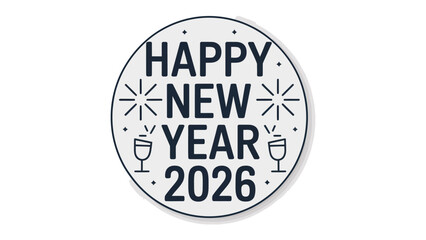 New Year 2026 Celebration: A modern, elegant graphic celebrates the incoming year with sparkling design elements, conveying wishes for joy and prosperity. 