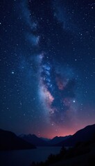 Fototapeta premium Dark, star-filled night sky, vibrant sparkles , glitter, cosmos, cosmic dust