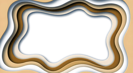 Abstract Layered Paper Cut Background with White Frame