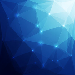 Obraz premium Abstract Geometric Blue Background with Sparkling Light Points