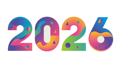 Visualizing the Future: A vibrant digital illustration prominently displays the year 2026, using an array of colors and abstract design.