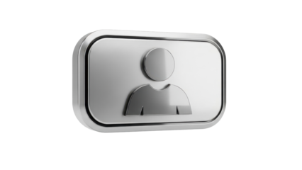 3D icon follower badge with person symbol, isolated on white background   