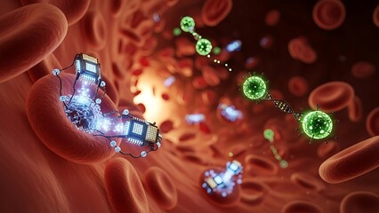 Nanotechnology drug delivery system targeting cells within the bloodstream