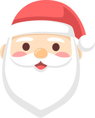 Cute Cartoon Santa Claus Head Vector Clipart 