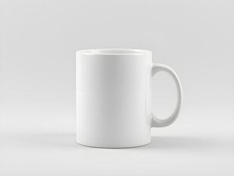 Mokup white cup on white background