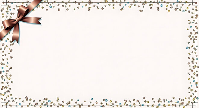 Celebration banner border frame with bow for festive invitations