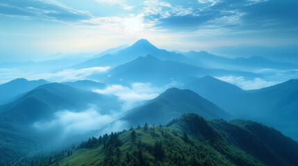 Obraz premium mountain forest environment. Beautiful Forest