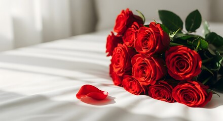 Stunning red roses convey romance and love for Valentine's Day or anniversaries, perfect for creating heartfelt designs and expressing deep affection