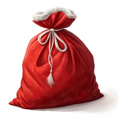 Festive Red Santa Claus Gift Bag, Tied with White String for Holiday Giving