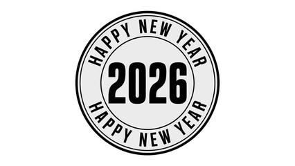 Happy New Year 2026: A simple circular design announces the arrival of the New Year 2026, filled with anticipation, hope, and the promise of a fresh start.