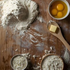 Rustic Baking Dunes &mdash; Ultra-Detailed Flour Drift Composition with Warm Yolk Orbs