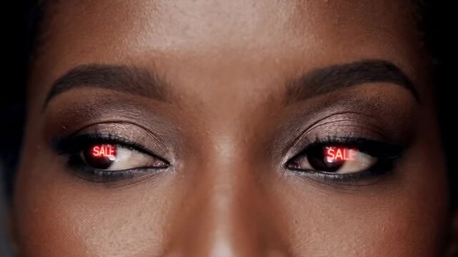 Intense eye movement capturing reflections and emotions in dramatic closeup sequence