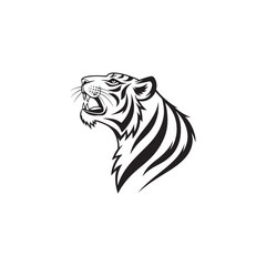 Fototapeta premium Angry tiger head isolated on white background, vector illustration.